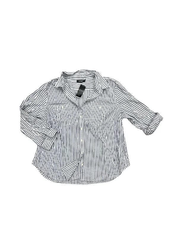 Top Long Sleeve By Lauren By Ralph Lauren In Striped Pattern, Size: 3x