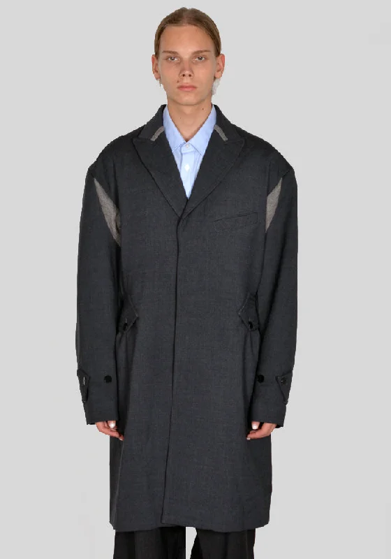 KIKO KOSTADINOV KKAW23J02-27 SOLON LONG COAT SHADOW GREY/ASH GREY