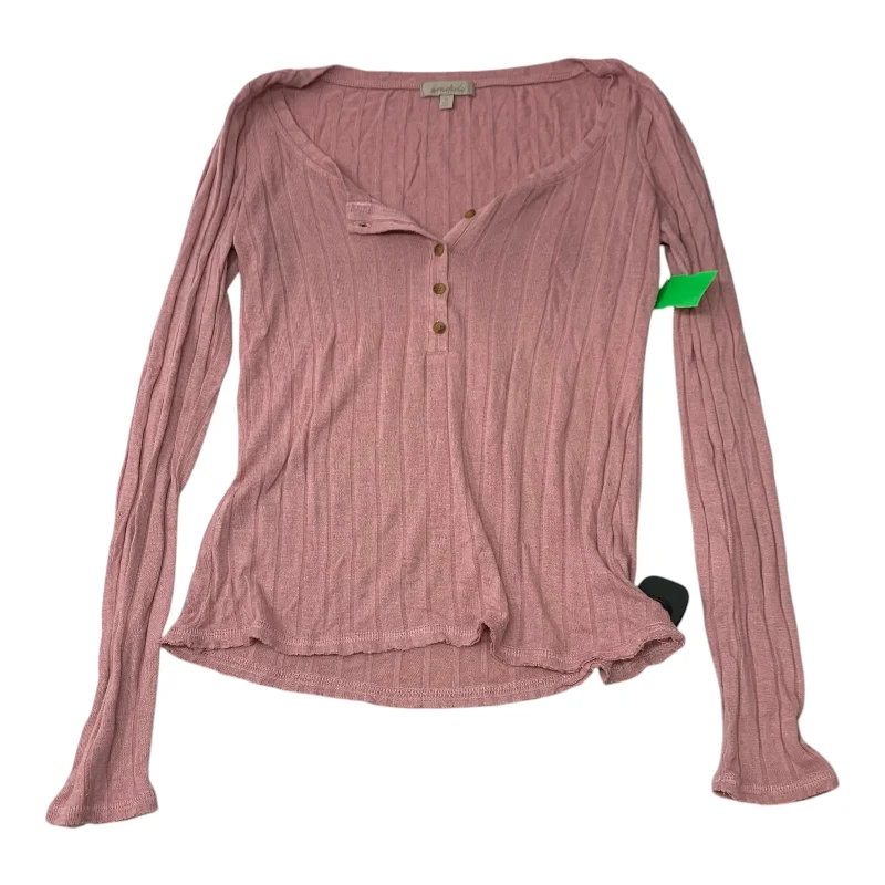 Top Long Sleeve By Wonderly In Pink, Size: S