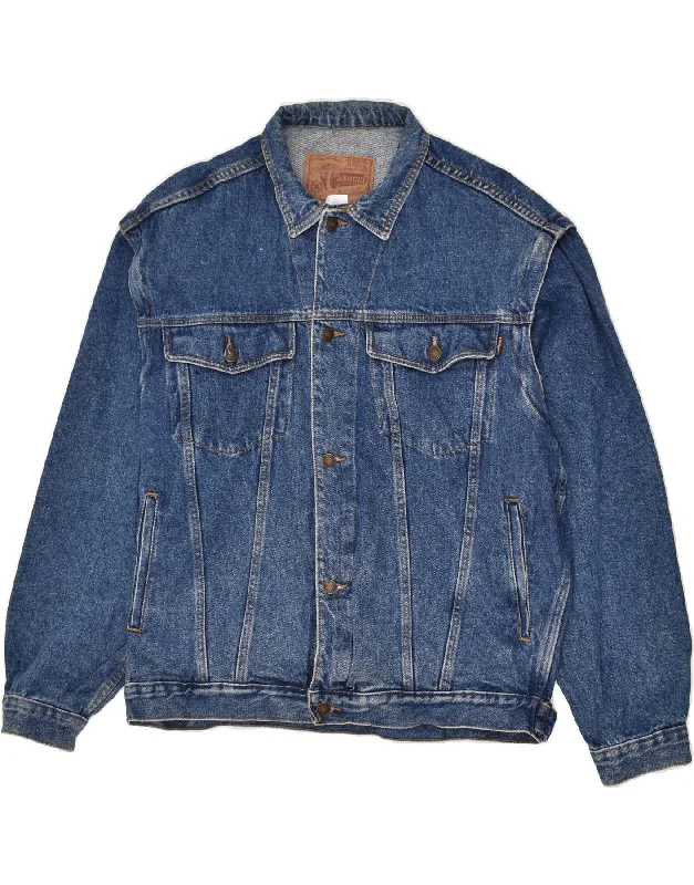 CASSUCI Mens Denim Jacket UK 44 2XL Blue Cotton