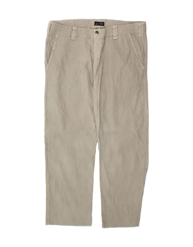 ARMANI Mens Straight Chino Trousers W34 L27 Grey