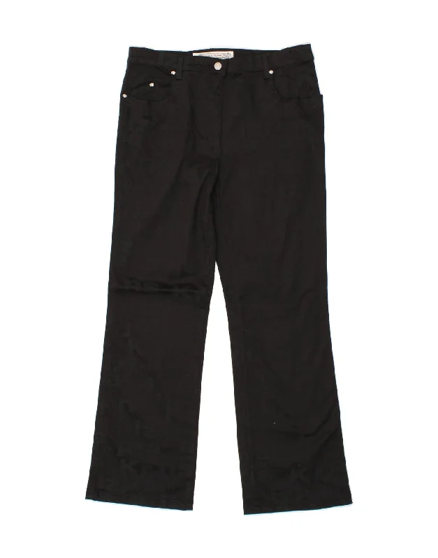 KRIZIA Mens Graphic Bootcut Casual Trousers W34 L30  Black Viscose