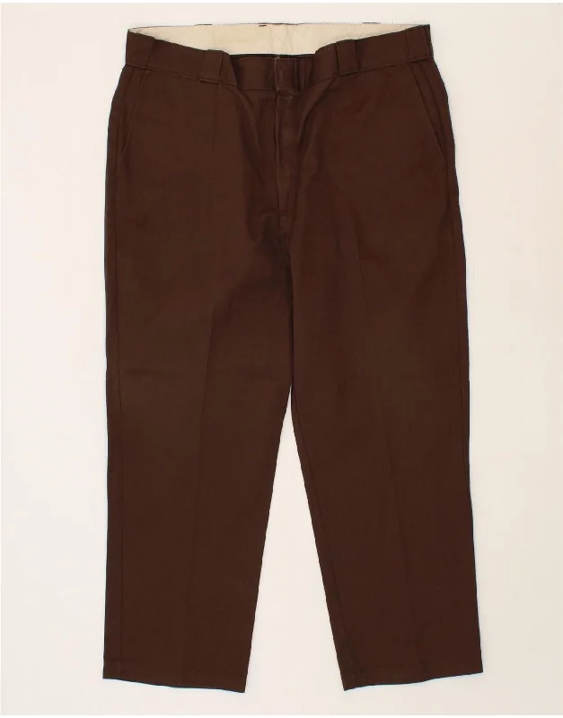 DICKIES Mens Straight Chino Trousers W40 L29 Brown