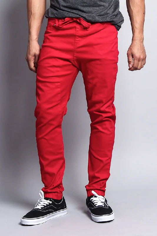 Men's Jogger Twill Pants (Red)