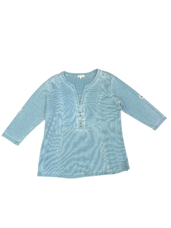 Top 3/4 Sleeve By Jane And Delancey In Blue, Size: 1x