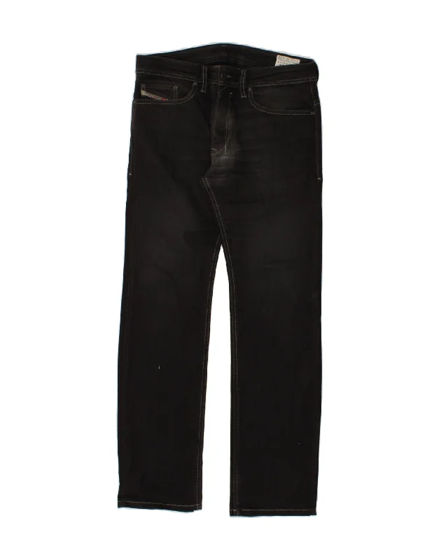 DIESEL Mens Safado Regular Slim Straight Jeans W32 L32 Black Cotton