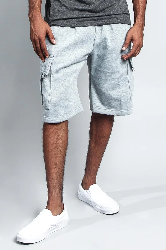 Men's Solid Fleece Heavyweight Cargo Shorts