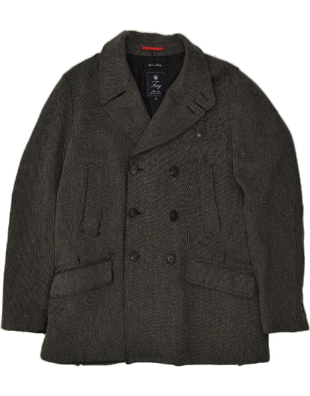 FAY Mens Pea Coat UK 42 XL Grey