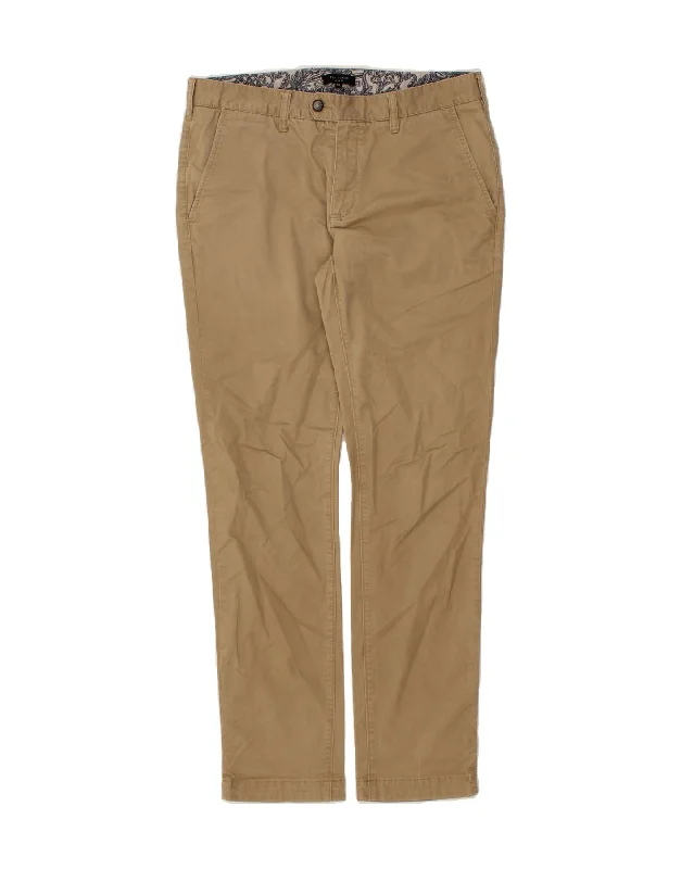 TED BAKER Mens Slim Chino Trousers W34 L34 Beige Cotton