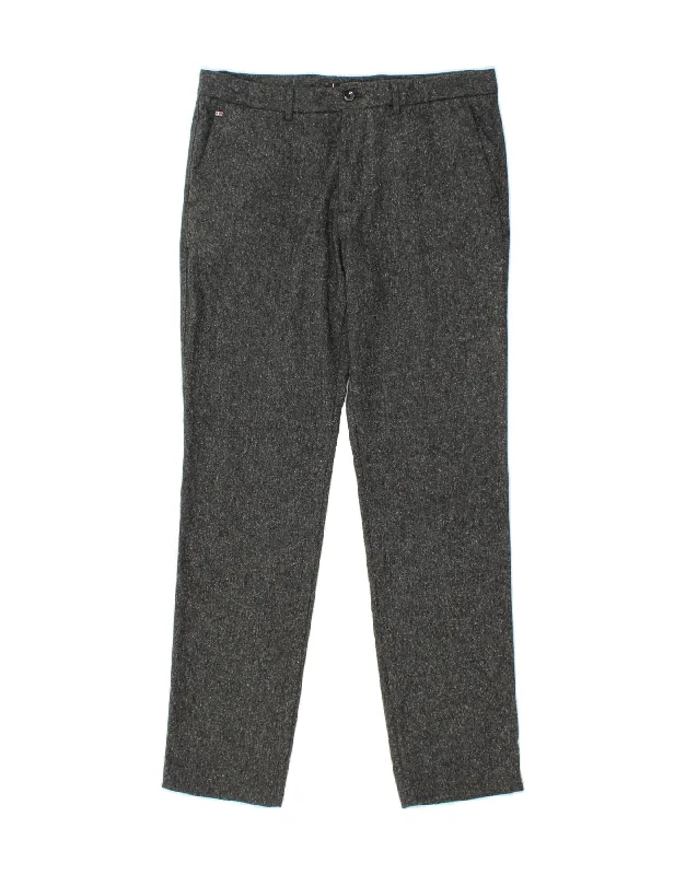 TOMMY HILFIGER Mens Slim Chino Trousers W34 L34 Grey Wool