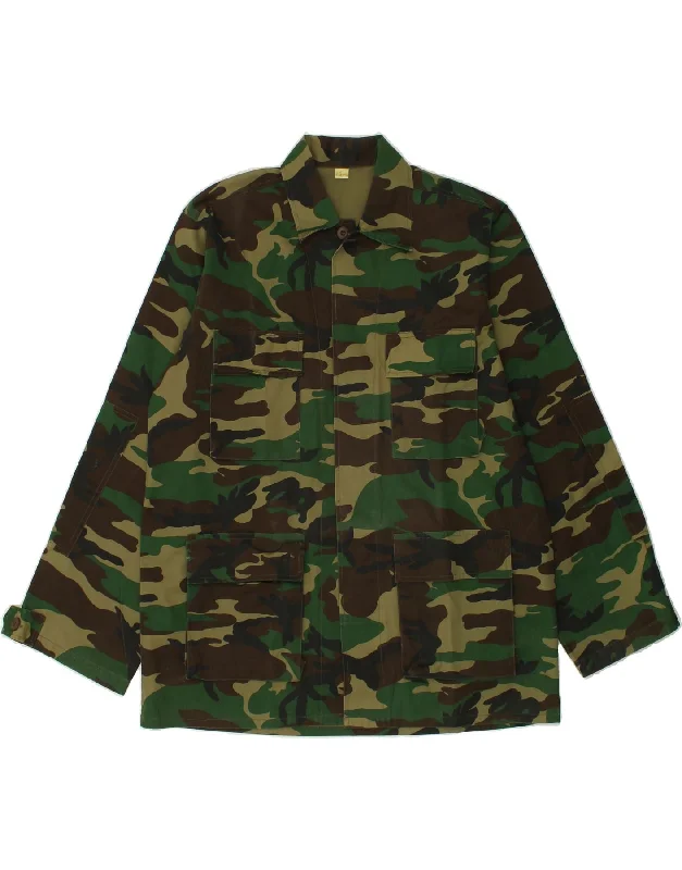 VINTAGE Mens Military Jacket UK 42 XL Green Camouflage Army