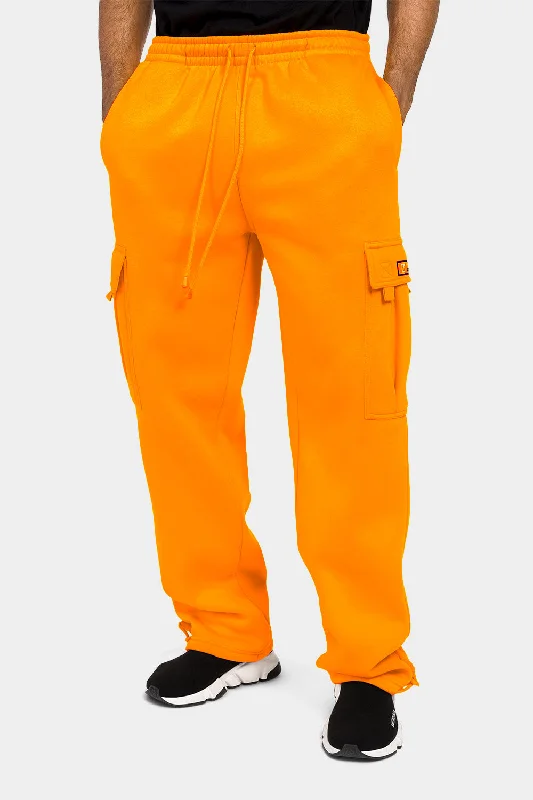 Men's Solid Fleece Heavyweight Cargo Sweat Pants