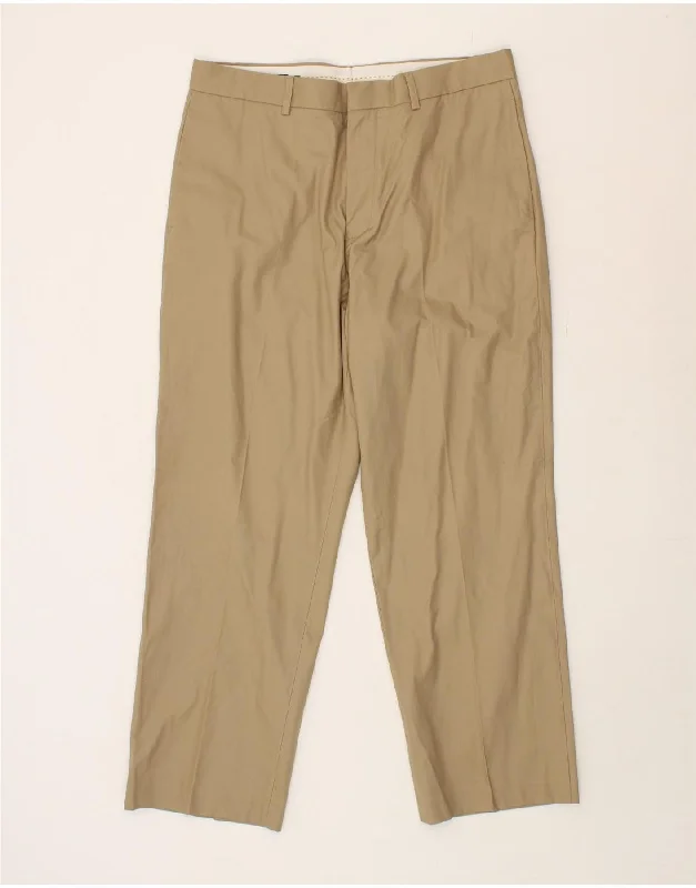 J. CREW Mens Straight Chino Trousers W35 L30 Beige Cotton