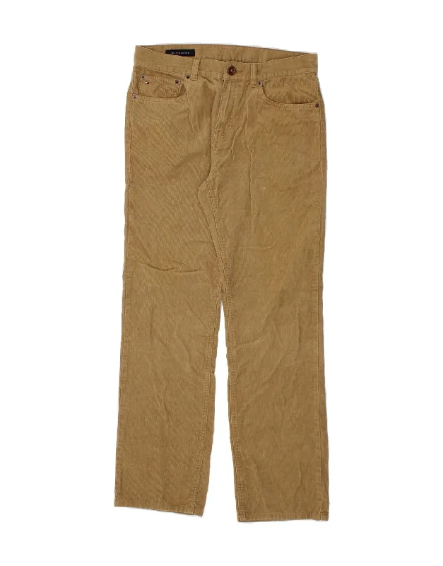 TOMMY HILFIGER Mens Straight Corduroy Trousers W32 L31 Beige Cotton