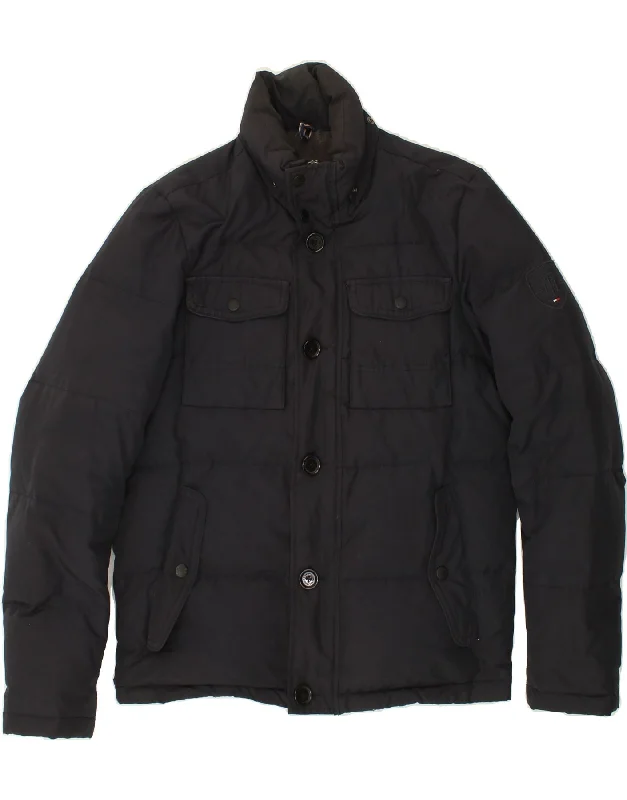 TOMMY HILFIGER Mens Padded Jacket UK 36 Small Black Polyester