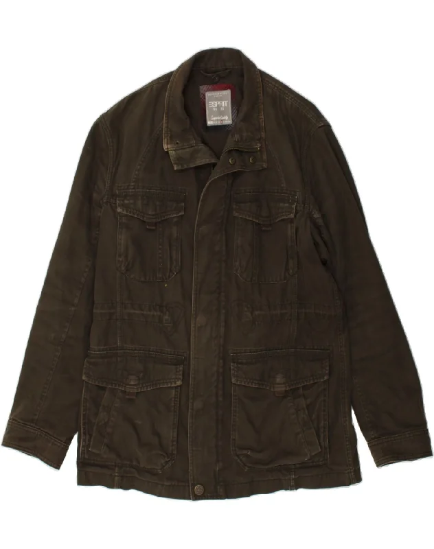 ESPRIT Mens Utility Jacket UK 40 Large Khaki Cotton