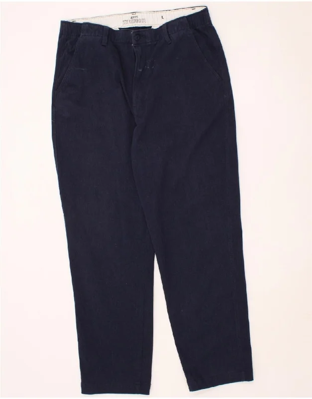 LEVI'S Mens Slim Chino Trousers Large W34 L30 Navy Blue Cotton