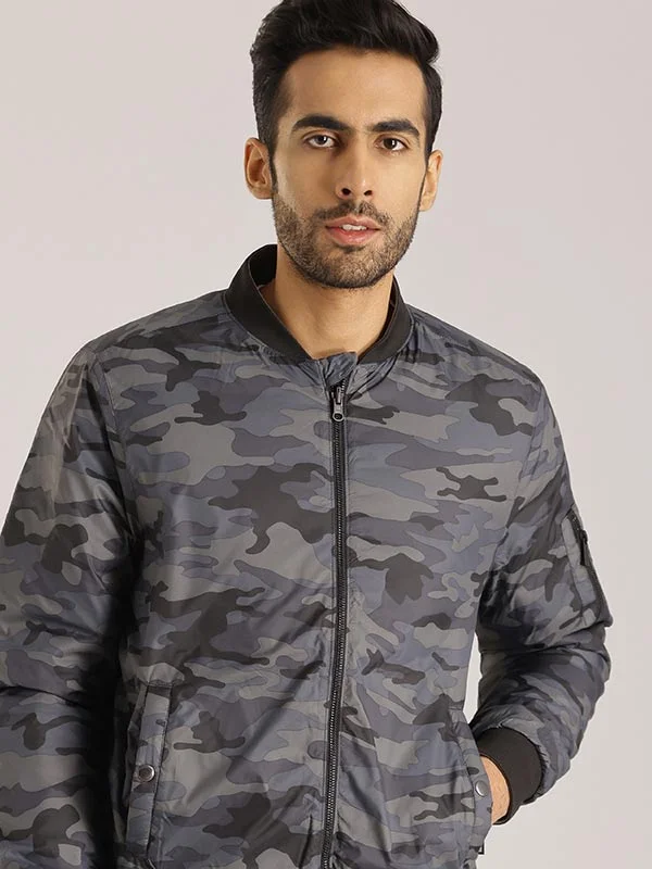 Men Printed Full Sleeve Bomber Jacket