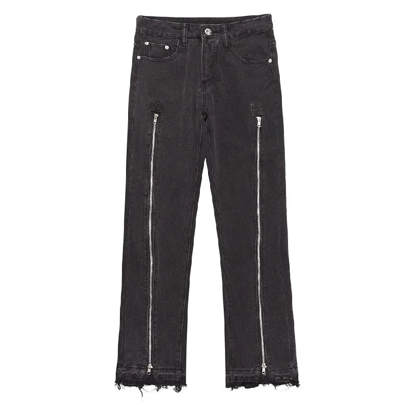 Frayed Cat Beard Straight Casual Pants