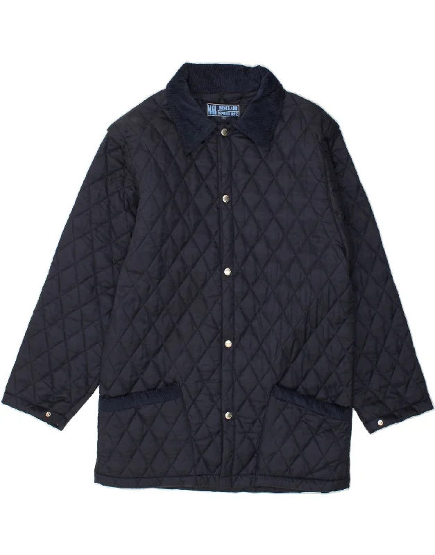 SINCLAIR Mens Quilted Jacket UK 40 Large Navy Blue Nylon