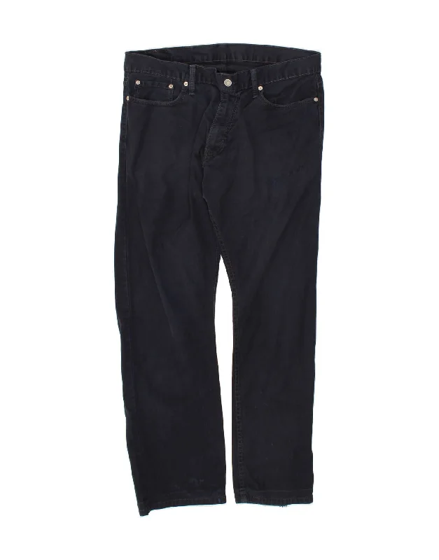 LEVI'S Mens Straight Casual Trousers W38 L30 Navy Blue Cotton