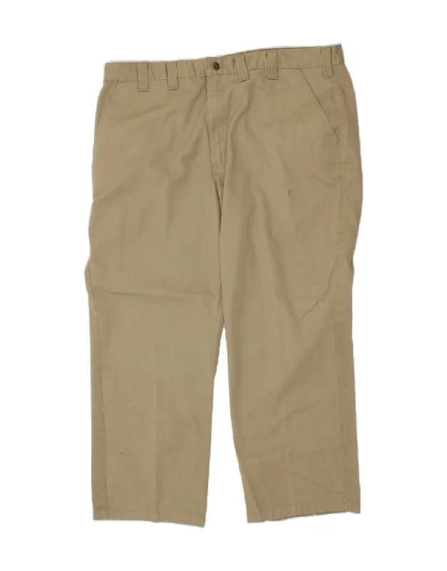 CARHARTT Mens Straight Chino Trousers W44 L30 Beige Polyester