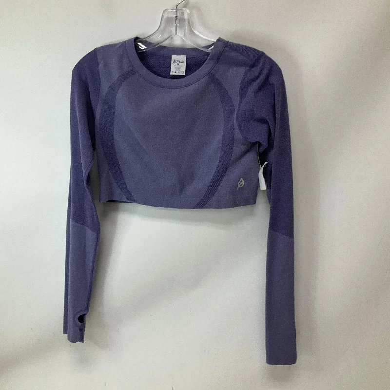 Athletic Top Long Sleeve Collar By Cmb In Purple, Size: M