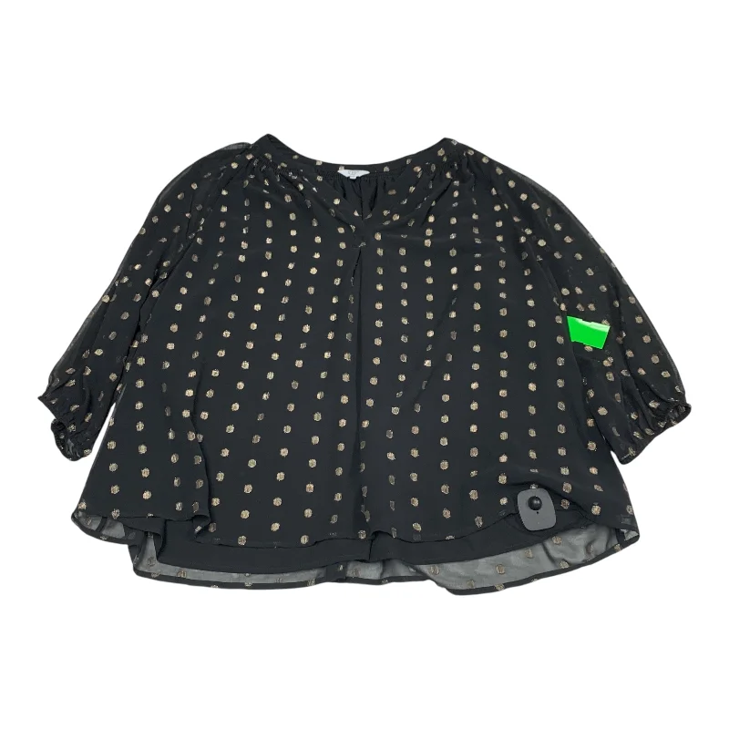 Top Long Sleeve By Crown And Ivy In Black, Size: 3x