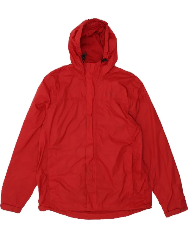 MOUNTAIN WAREHOUSE Mens Hooded Rain Jacket UK 40 Large Red Nylon