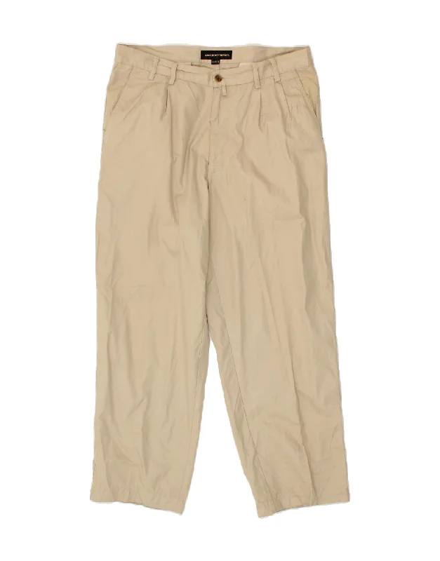 MARLBORO CLASSICS Mens Pegged Chino Trousers EU 50 Large W34 L27 Beige