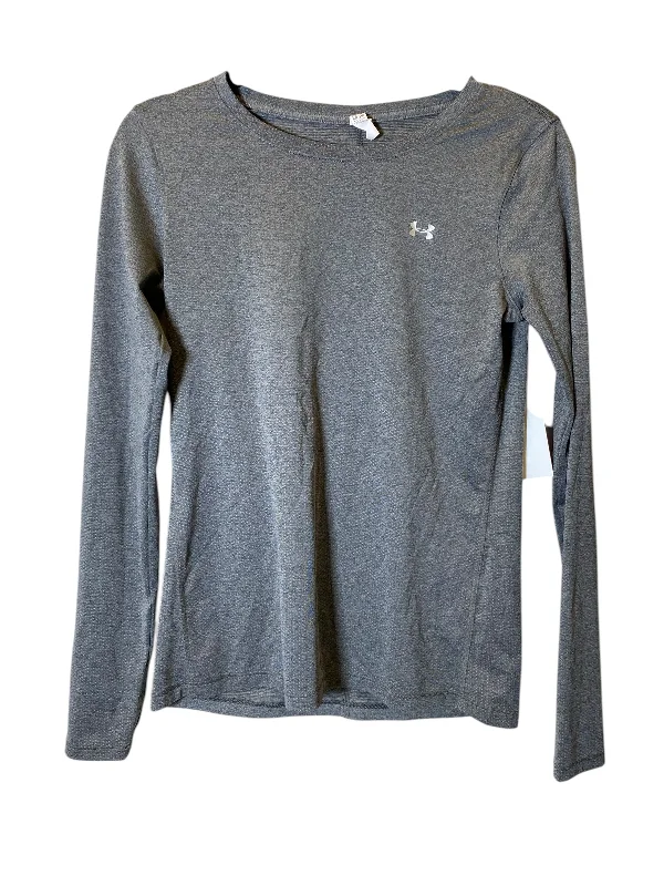 Athletic Top Long Sleeve Crewneck By Under Armour In Grey, Size: Xs