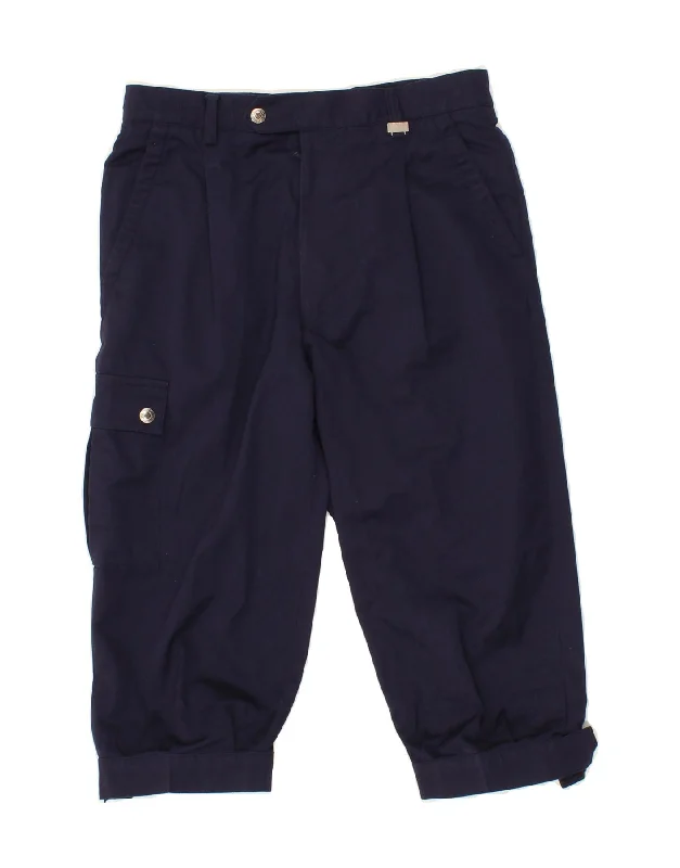 BAILO Mens Capri Cargo Trousers IT 46 Small W28 L18 Navy Blue Cotton