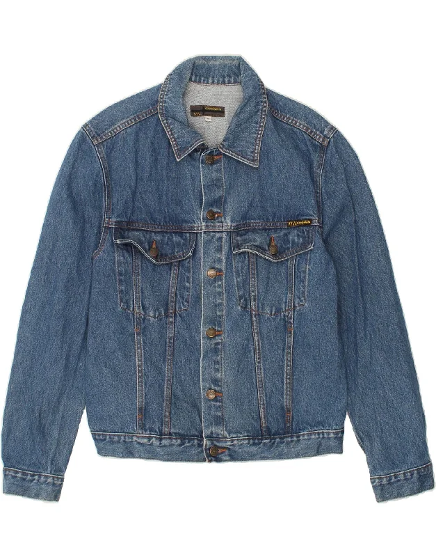 CROWN Mens Denim Jacket UK 38 Medium Blue Cotton