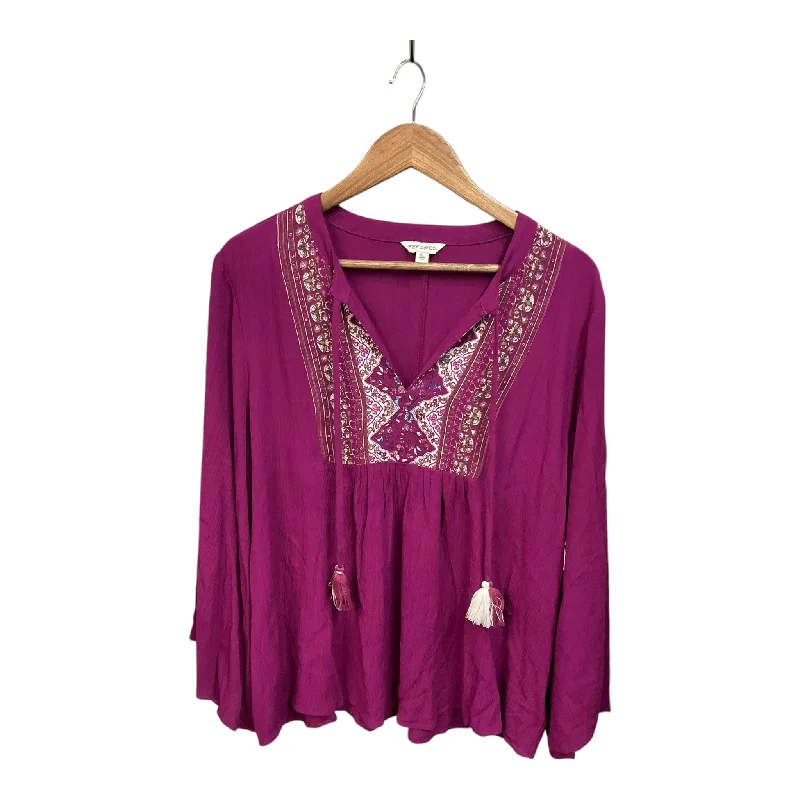 Top Long Sleeve By Frye And Co In Purple, Size: Xl