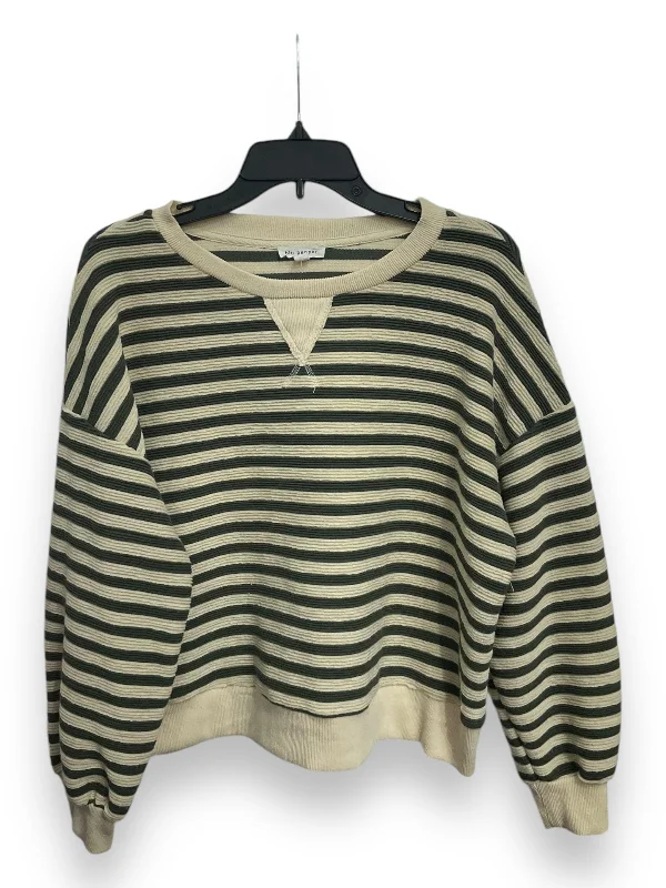 Top Long Sleeve By Blu Pepper In Striped Pattern, Size: L