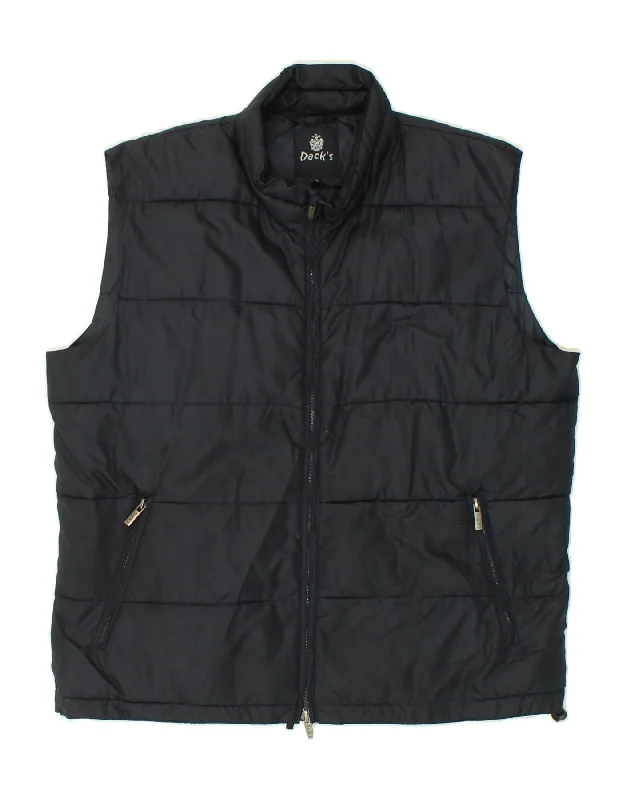 DACK'S Mens Padded Gilet UK 40 Large Navy Blue Polyester