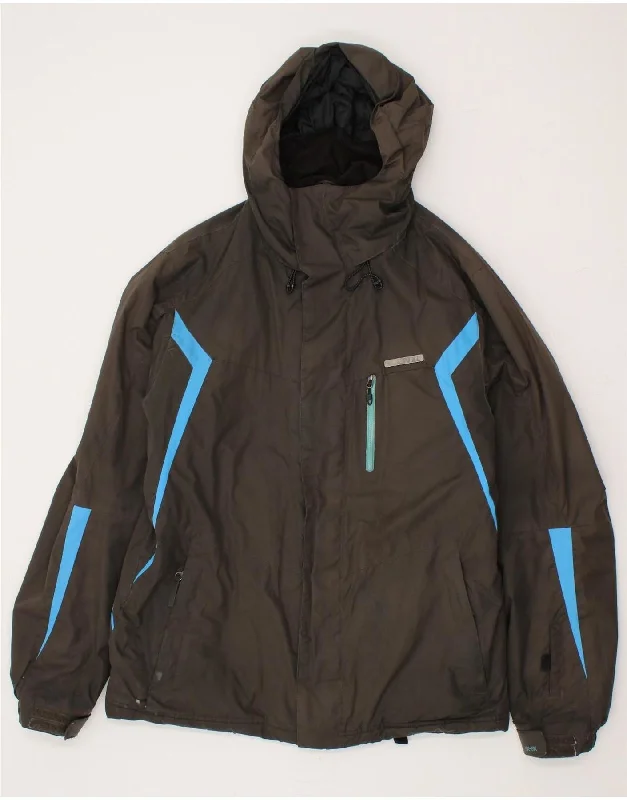 O'NEILL Mens Hooded Windbreaker Jacket UK 36 Small Brown Colourblock