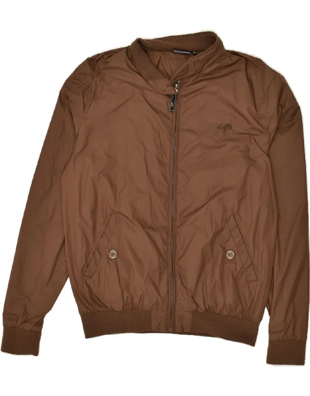 LOTTO Mens Bomber Jacket UK 38 Medium Brown Polyamide