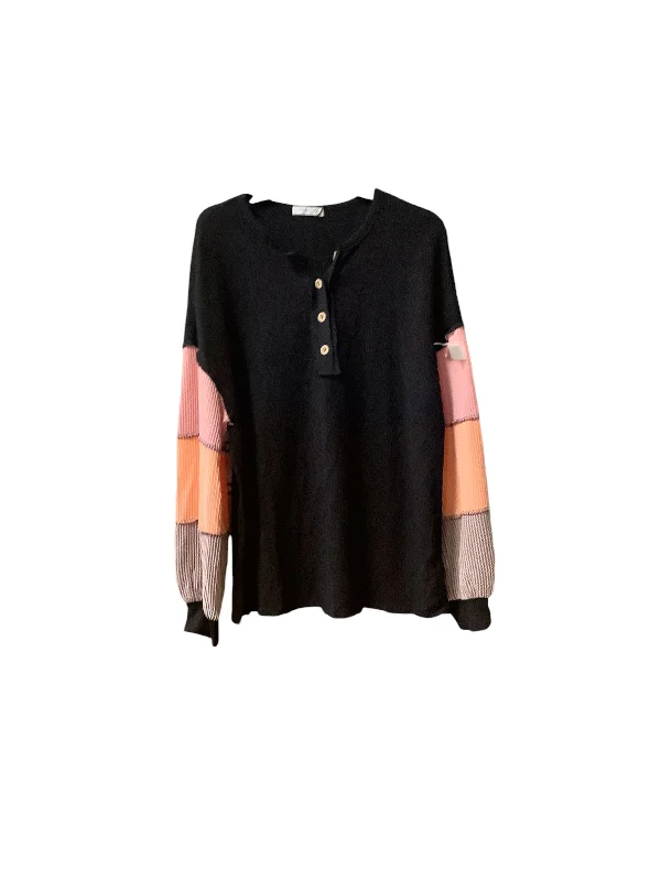 Top Long Sleeve By Cme In Black, Size: M