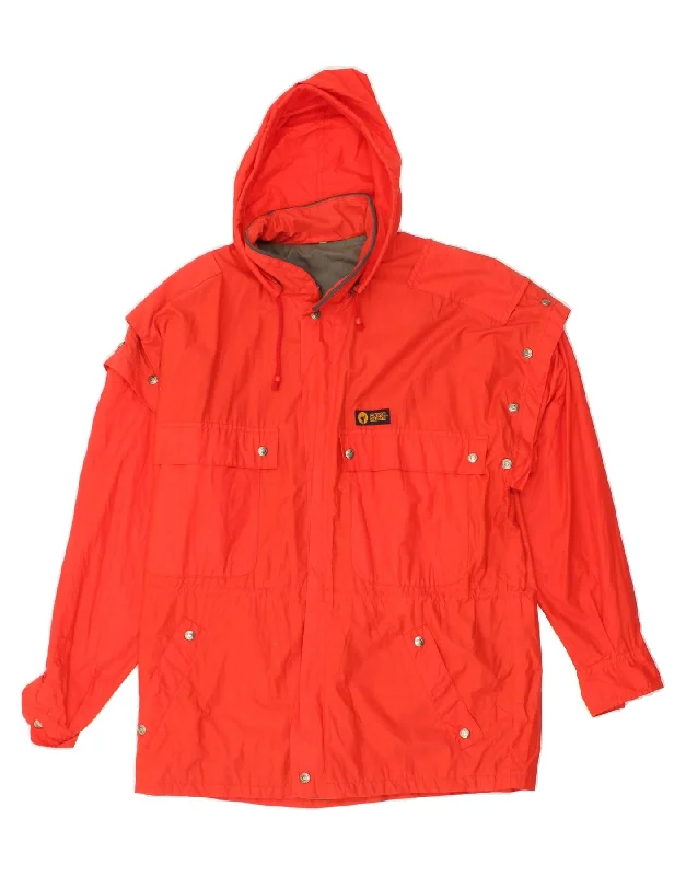 CIESSE PIUMINI Mens Loose Fit Hooded Utility Jacket IT 46 Small Red Cotton