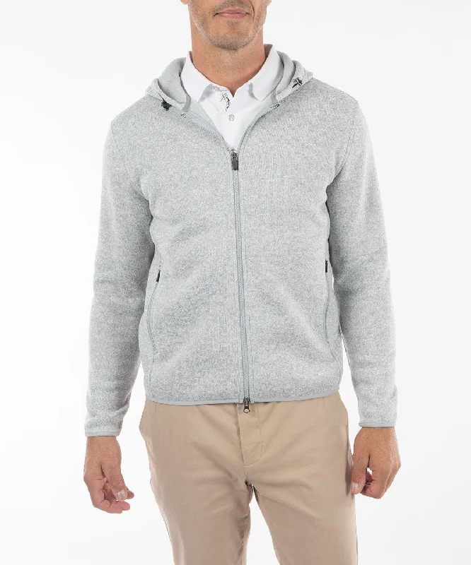 Heathered Full Zip Performance Fleece Hoody Jacket