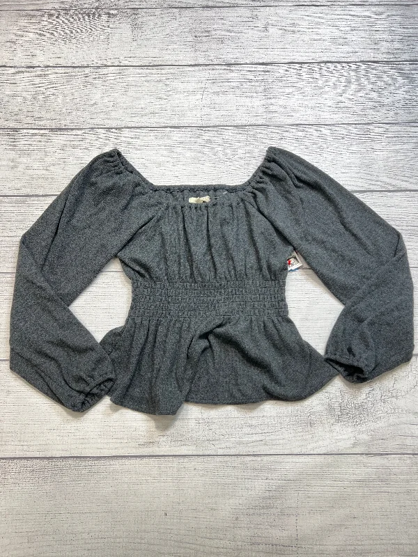 Top Long Sleeve By Madewell In Grey, Size: M