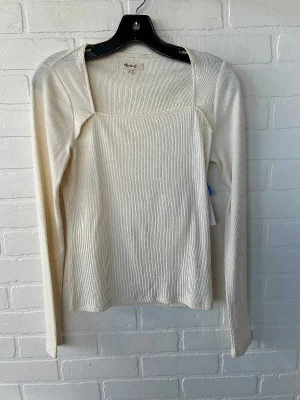 Top Long Sleeve By Madewell In Cream, Size: M