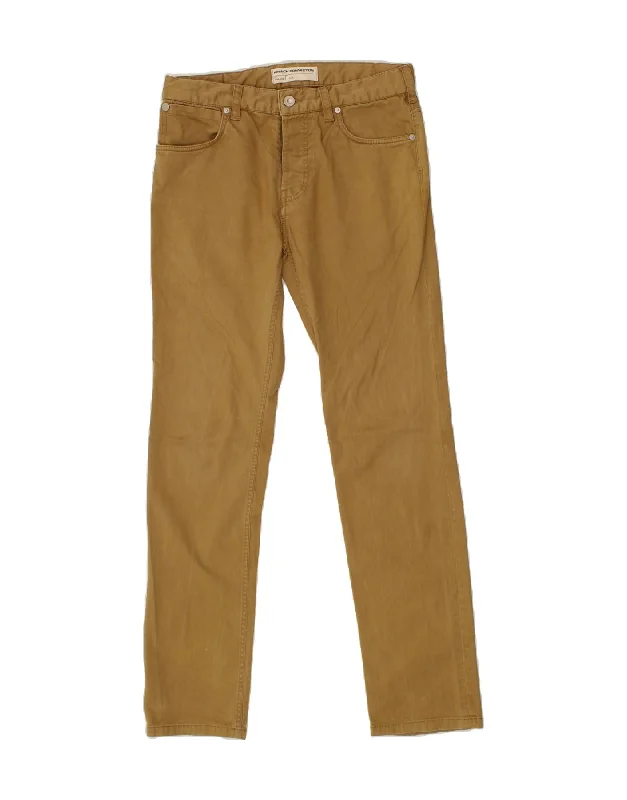 FRENCH CONNECTION Mens Slim Casual Trousers W30 L32 Brown Cotton