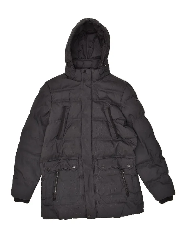 GEOX Mens Hooded Padded Jacket IT 52 XL Black Polyester