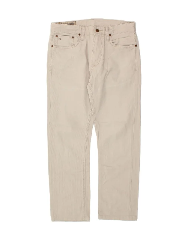 RALPH LAUREN Mens Straight Corduroy Trousers W30 L28  Off White Cotton