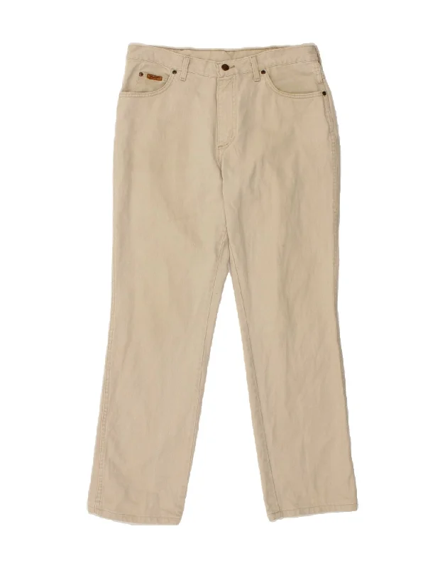 WRANGLER Mens Texas Straight Jeans W36 L32 Beige Cotton