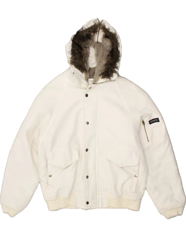 WOOLRICH Mens Hooded Padded Jacket UK 38 Medium White