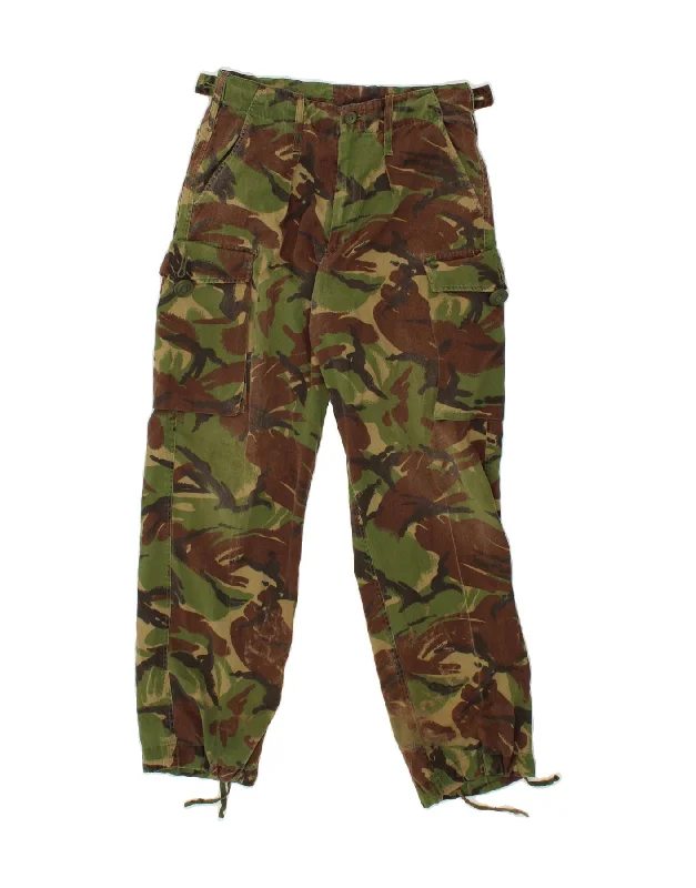 VINTAGE Mens Straight Cargo Trousers W28 L29 Green Camouflage