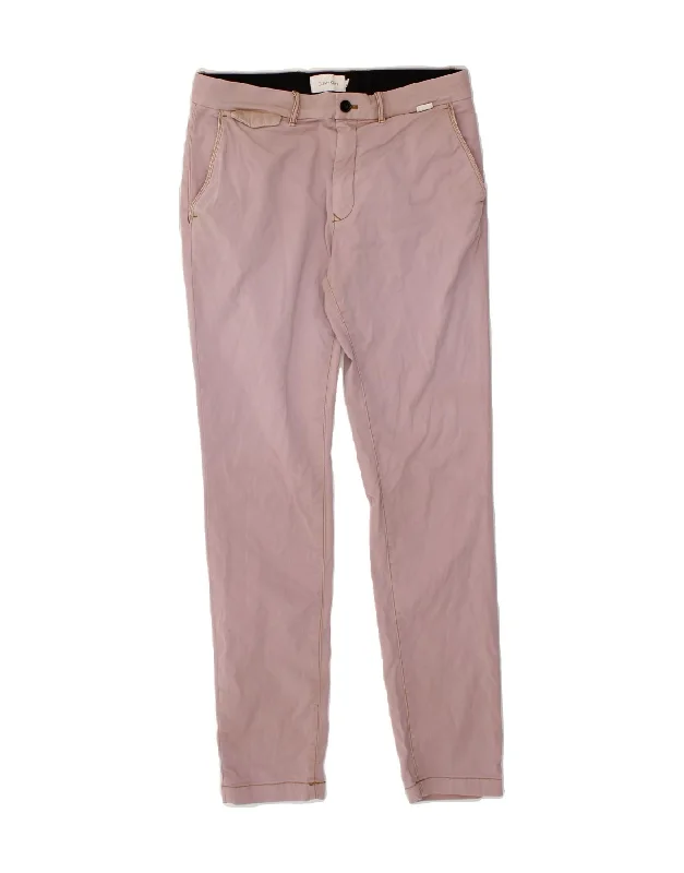 CALVIN KLEIN Mens Slim Chino Trousers W31 L32  Pink Cotton